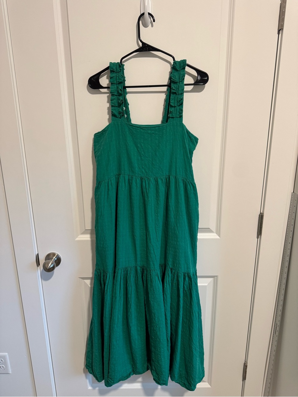 Mirth Green Ruffle-Strap Tiered Sundress